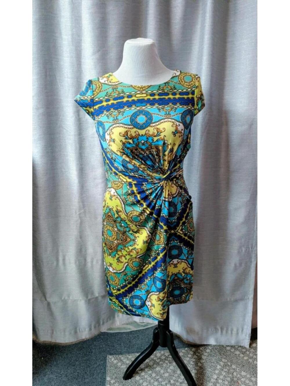 Colorful Chain Print Sheath Dress 10